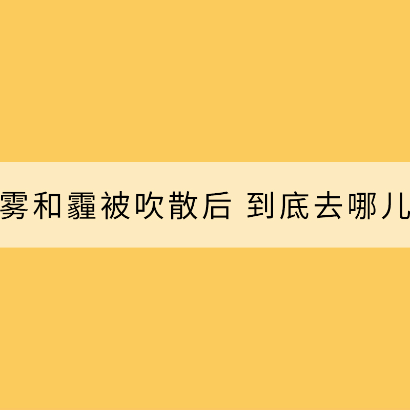 霧和霾被吹散后 到底去哪兒了？